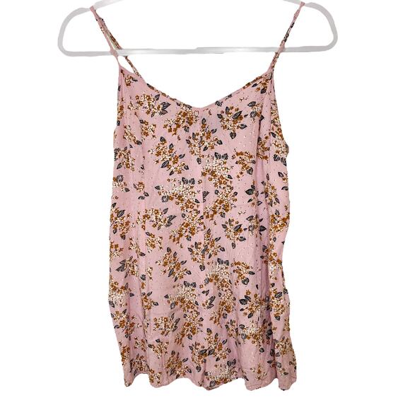 MINKPINK Floral Playsuit Romper Pink Spaghetti Straps Women's Size Medium - Picture 1 of 10